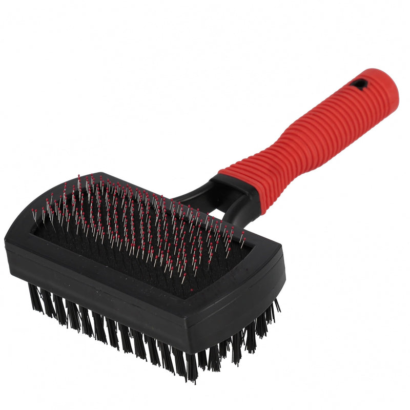 2in1 DOUBLE-SIDED brush FOR BRUSHING FUR dog and cat hair, SOFT BRISTLES (A) A - PawsPlanet Australia