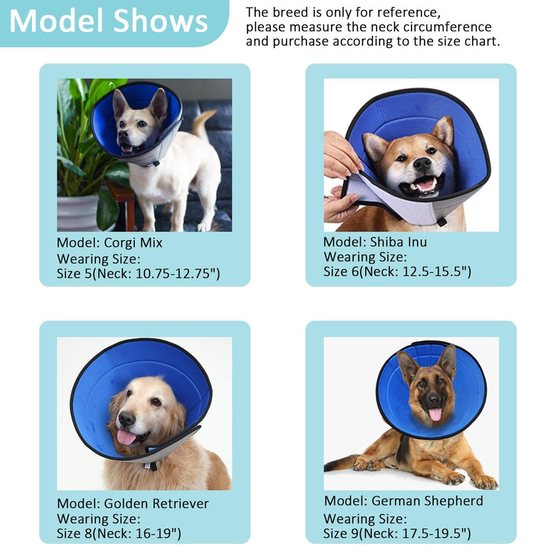 Dog Cone for Small, Medium, and Large Dogs and Cats, Soft Cone for Dogs After Surgery, Lightweight Leathaire Recovery Cone Collar to Stop Licking and Scratching(4(Neck: 9.25-10.75")) 4(Neck: 9.25-10.75") Black - PawsPlanet Australia
