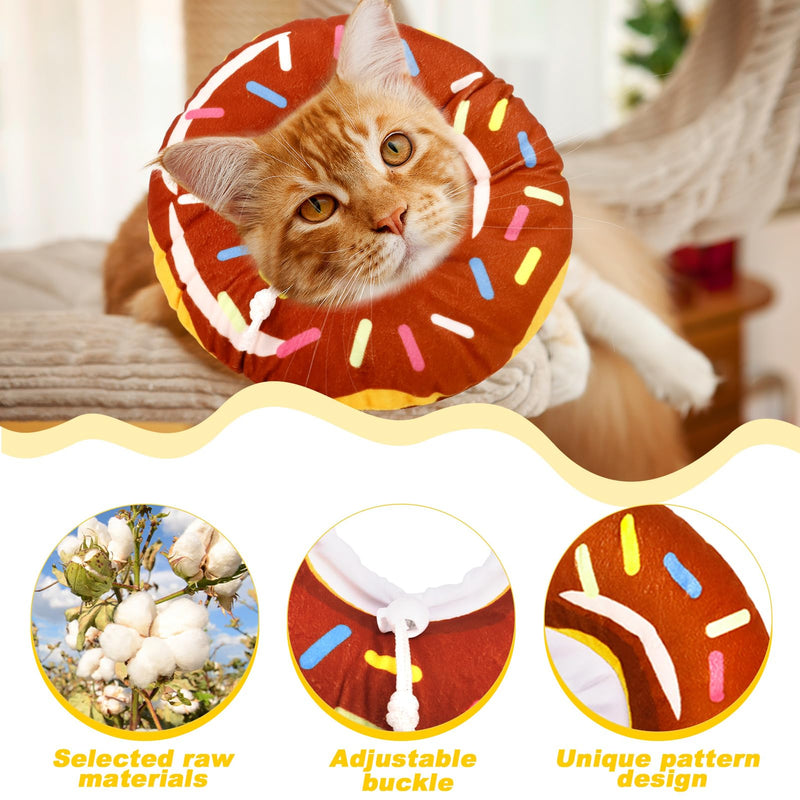 Cat Cone Collar Soft,Donut Pet Recovery Collar for Wound Healing,Adjustable Protective Cat Donut Collar After Surgery Neck Pillow Elizabethan Collars for Kitten,Puppy and Dogs Medium coffee - PawsPlanet Australia