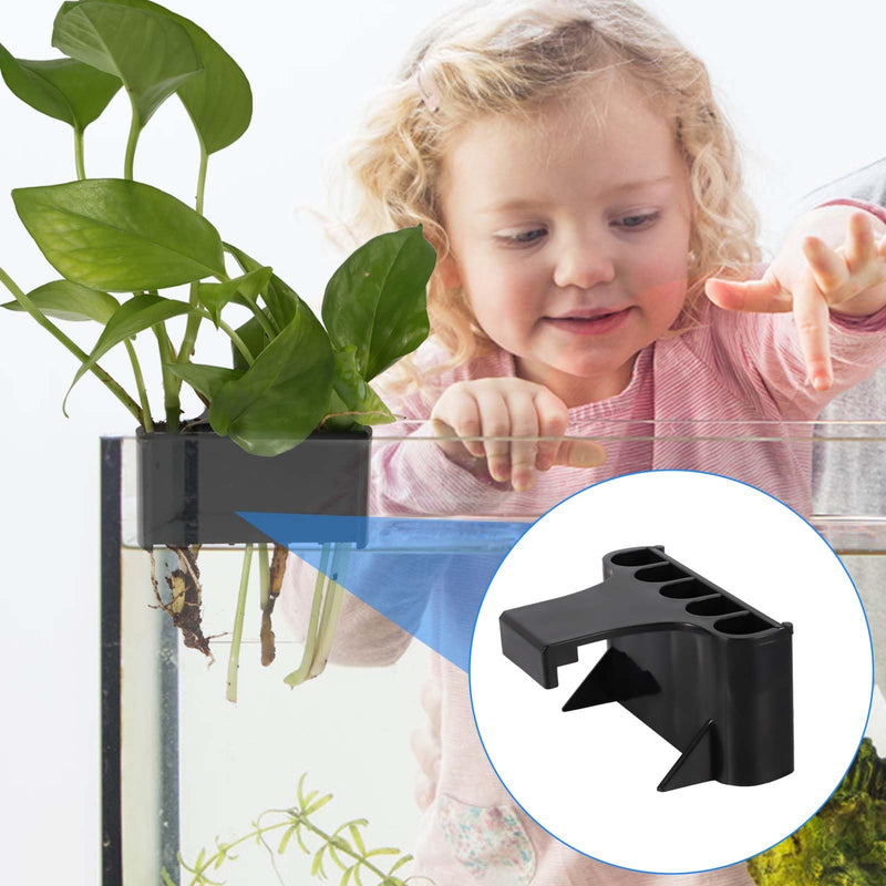 2pcs Aquarium Plant Holder, 5 Holes Top Rimmed Aquarium Floating Planter Box Plastic Aquatic Plant Cup Holder Hanging Aquarium Plant Basket Rack Stand Hanger Accessory for Fish Tank Decorations - PawsPlanet Australia