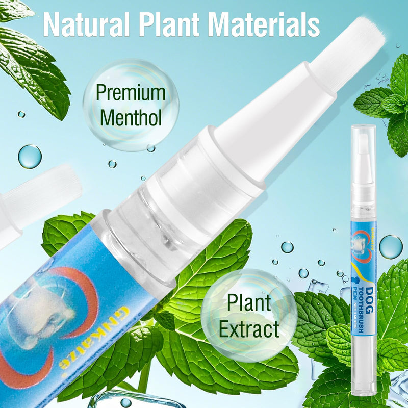 3 x Pet Toothbrush Pen, Dog/Cat Teeth Whitening & Cleaning Pen for Dental Care, Pet Natural Plants Tartar Remover Tool