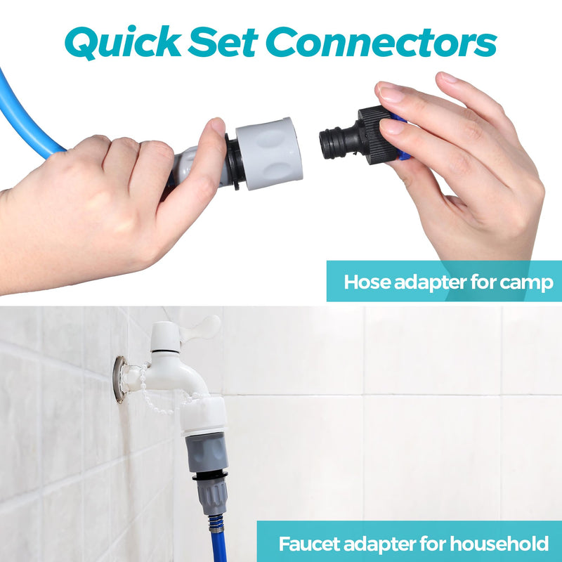 Fogatti Dog Shower Hose Attachment Grooming Sprayer with 7.2 FT Long Water Pipe and 2 quick-connect set connectors, Compatible with Indoor Shower or Outdoor Garden Hose, Ideal for Dog and Cat Grooming - PawsPlanet Australia