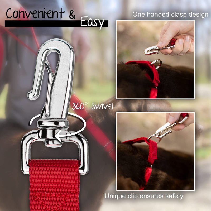 Country Brook Petz 1" Wide Heavy-Duty Nylon Leash for Dogs - Traditional Style Durable Leash with Easy-to-Use Snap - Made in The USA, Navy Blue, 6 Foot 6 Foot X 1 Inch Wide (Pack of 1) - PawsPlanet Australia
