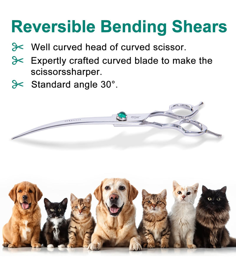Dog Grooming Curved Scissors 7 inch Professional Pet Shears Made Of Japanese Advanced Stainless Steel Professional Grooming Scissors for Dogs Cats and Other Pets - PawsPlanet Australia