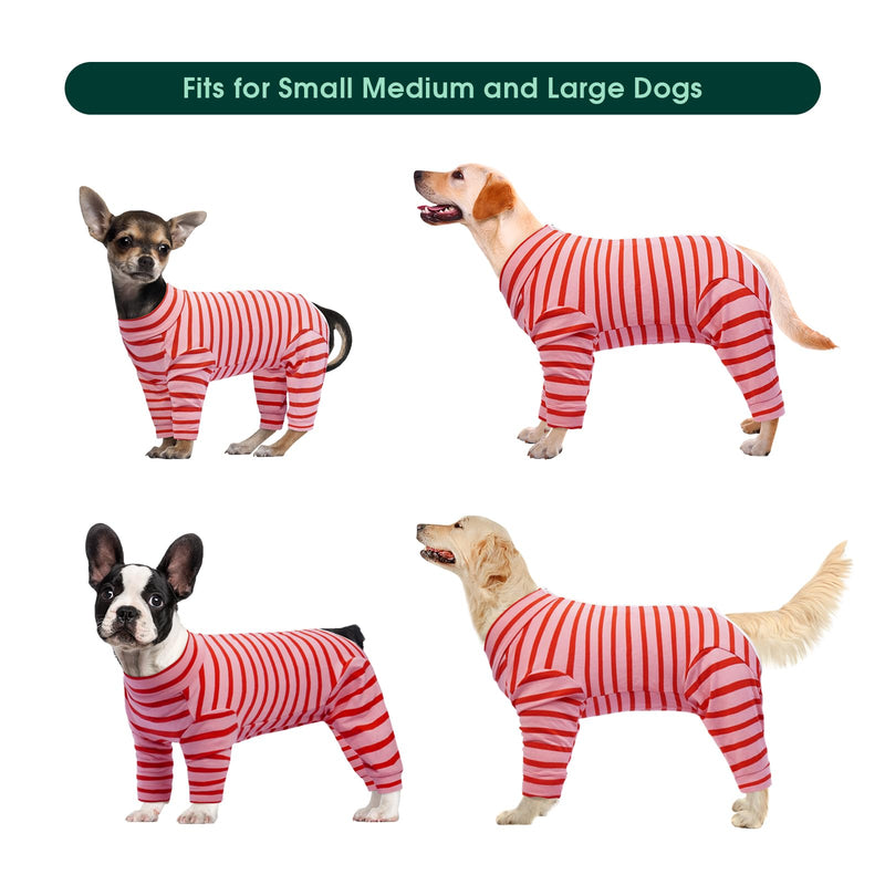 Kuoser Dog Onesie, Dog Surgery Recovery Suit, Dog Recovery Suit Female, Dog Body Suit After Surgery, Dog Onesies Small Dogs, Dog Pyjamas, Dog Pjs For Medium Dogs Pink XL