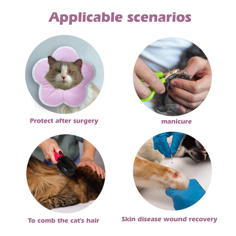 Dog Cones for Small Dogs,Comfortable Adjustable Soft Dog Cone After Surgery，Soft Protective Recovery Cone for Dogs and Cats,Washable Dog Elizabethan Collar Stop Licking Wounds (Pink, S) Pink - PawsPlanet Australia