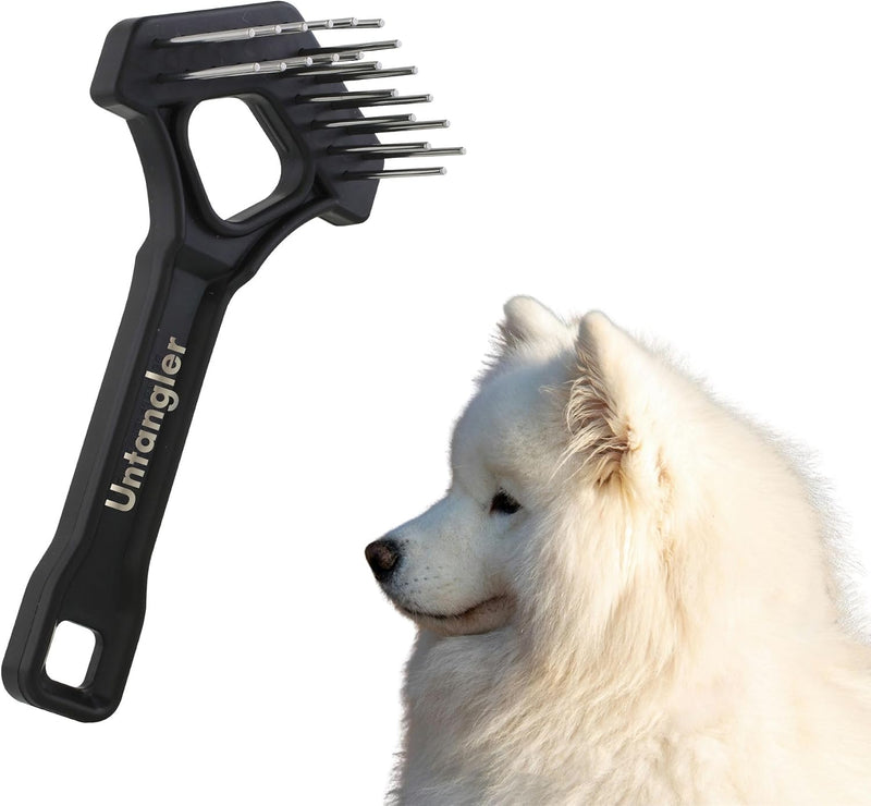 Mini-Rake V-Shape Double Row 1" Rotating Teeth Detangles and Grooms Dogs (6" Long) - PawsPlanet Australia