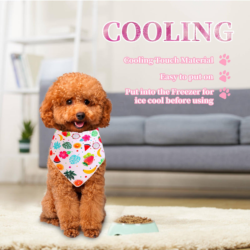 Dog Cooling Bandana XLarge 1PCS, Breathable Summer Triangle Scarfs Bibs with Cute Fruit Pattern, Adjustable Breed Handkerchief for Large Dogs Pets Gift Strawberry Cooling X-Large - PawsPlanet Australia