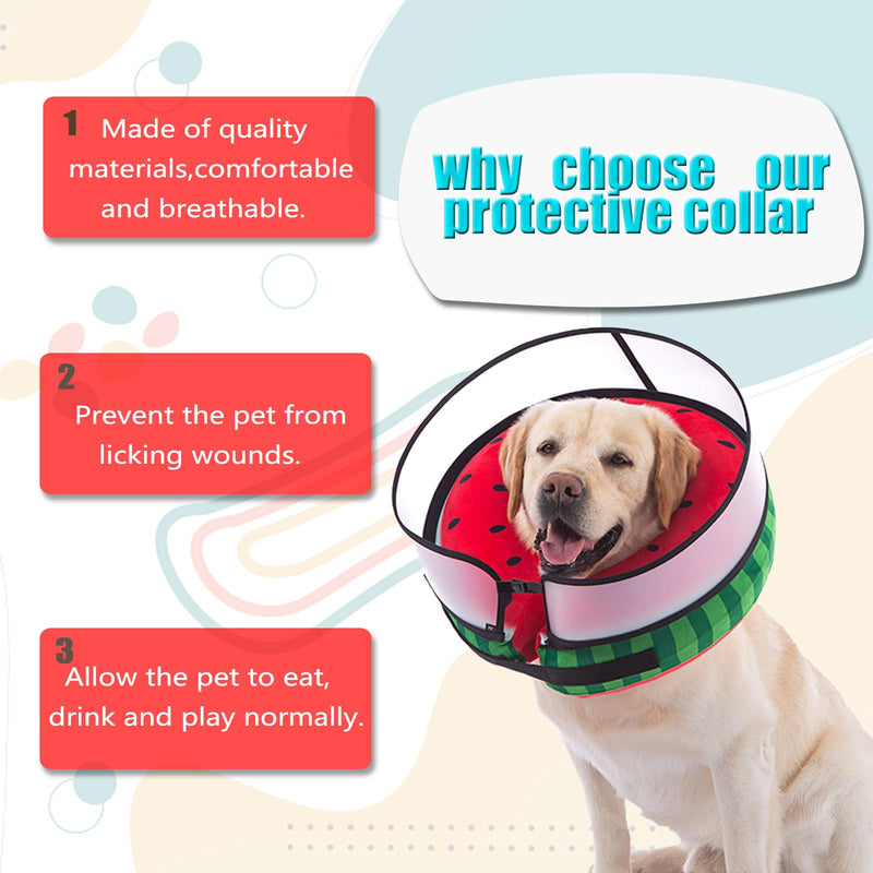Inflatable Dog Cone Collar with Enhanced Anti-Licking, Soft Neck Donut for Dogs Cats, Recovery Pet Cone Collar After Surgery for Large Medium Small Dogs… (Watermelon, X-Large) Watermelon - PawsPlanet Australia
