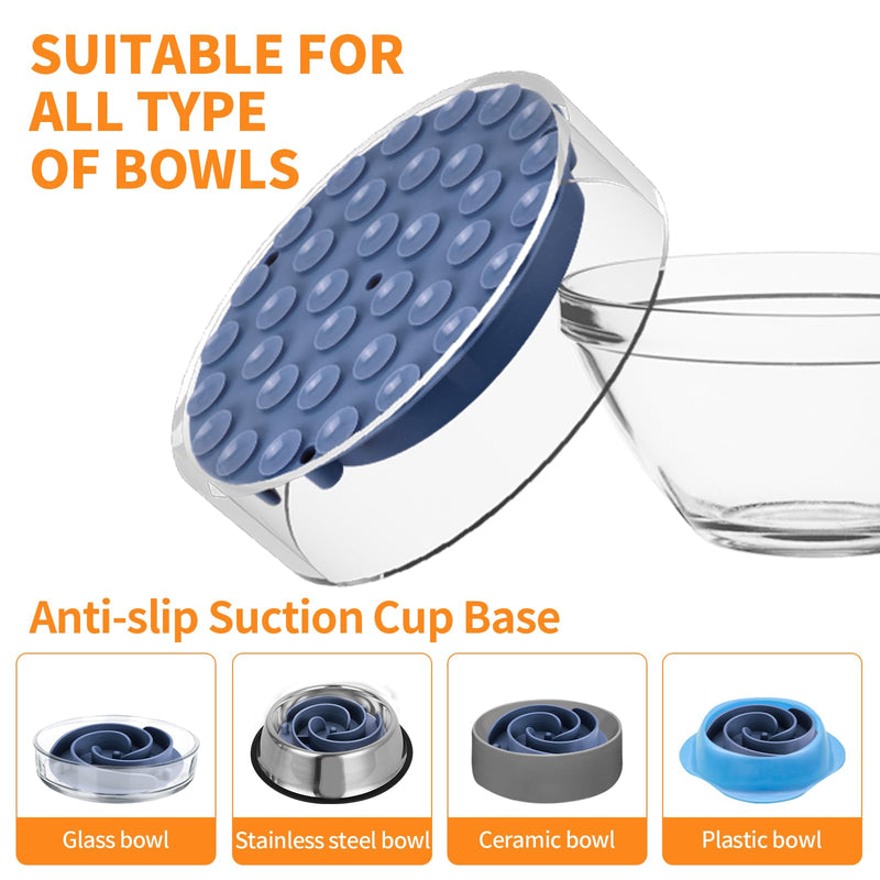 Slow Feeder Dog Bowls Insert, Bestalk Soft Silicone Dog Slow Eating Feeder Insert with Suction Cups for Small, Medium and Large Dogs, Fit into Basic Bowls and Elevated Dog Bowls L Dark Blue - PawsPlanet Australia