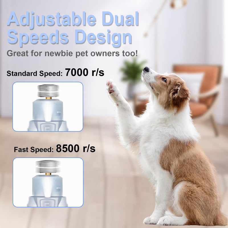 KIKETECH Dog Grooming Clippers Professional - Quiet Cordless Dog Paw Trimmer, LED Light Pet Nail Grinder, Rechargeable Cat Clippers for Grooming, 3 in 1 White - PawsPlanet Australia