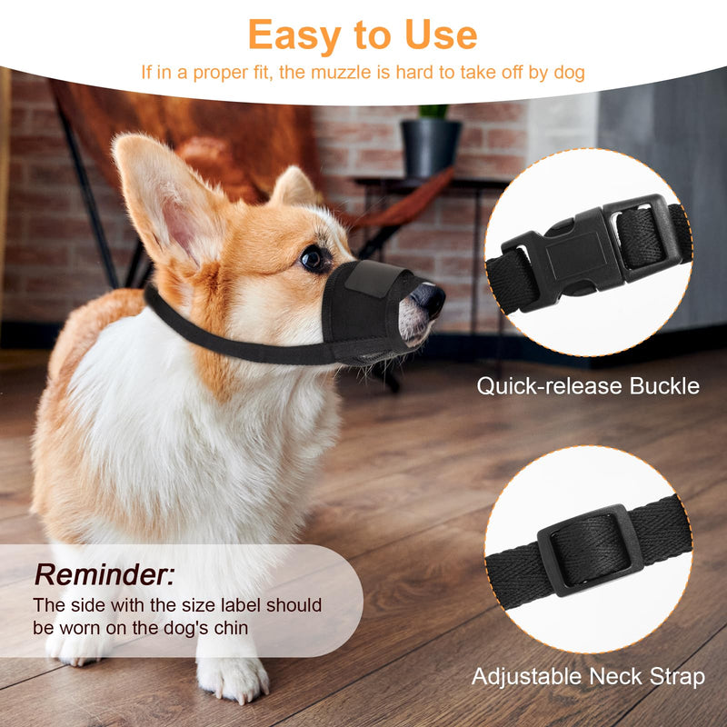 Mesh Dog Muzzles for Small Dogs Breathable Nylon Muzzle for Small Medium Sized and Short Snout Dogs Puppy Muzzle Prevents Biting Adjustable Dog Mouth Cover (S) S - PawsPlanet Australia