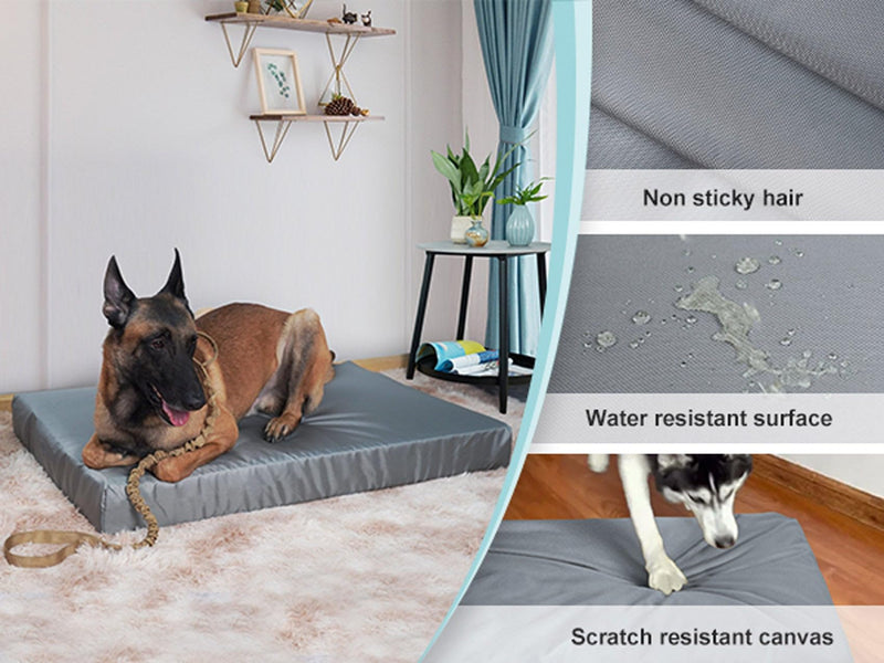 Explore Land Scratch Resistance Dog Bed Cover Canvas Washable Dog Crate Pad Replacement Cover, 40Lx27Wx4H inch, Charcoal 40”Lx27”Wx4”H Charcoal With Scratch Resistance - PawsPlanet Australia