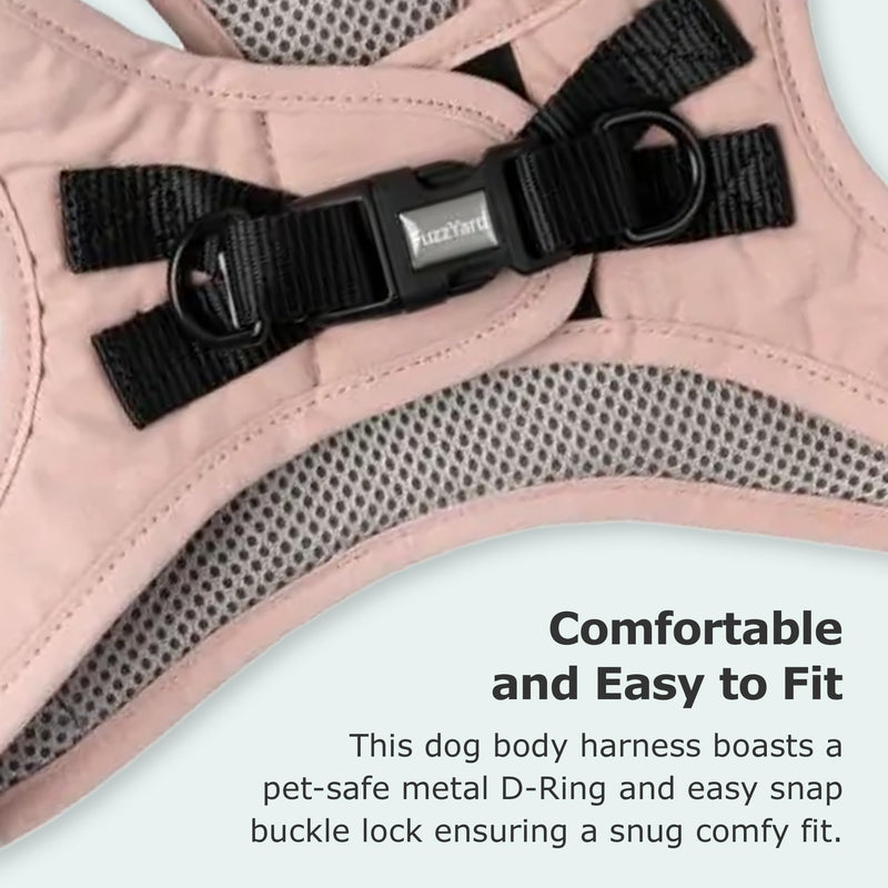 FuzzYard Life Step in Dog Harness | Size XS | Stylish Premium Cotton Design in Soft Blush Perfect for Everyday Walks Extra Small - PawsPlanet Australia