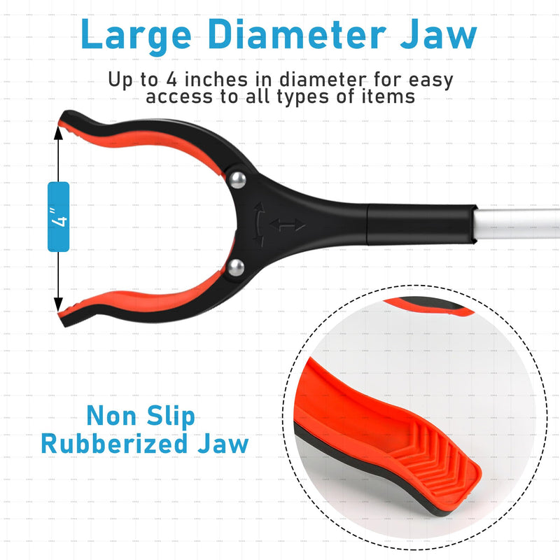 Grabber Reacher Tool, 32" Grabbers for Elderly, Lightweight Extra Long Handy Trash Claw Grabber, Mobility Aid Reaching Assist Tool for Trash Pick Up, Nabber, Litter Picker, Arm Extension (Orange3) Orange3