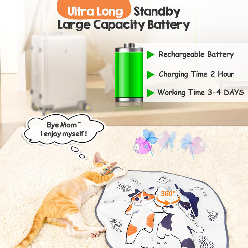 ORSDA Cat Toys for Indoor Cats, 5 in 1 Interactive Cat Toy, Rechargeable Automatic Enrichment Toys for Cats Home Alone for Bored Indoor Adult Cats Self Play Kitten Toys for Exercise, Touch Activated - PawsPlanet Australia