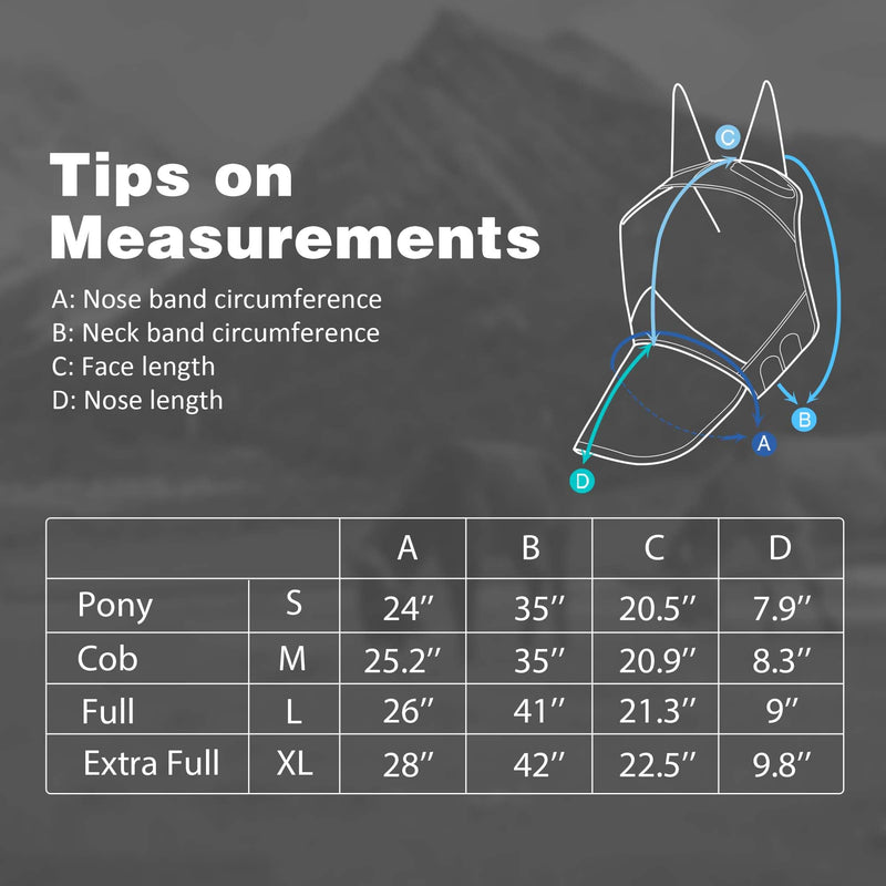 Harrison Howard Pro LumiVista Horse Full Face Fly Mask Large Eye Space Long Nose with Ears UV Protection for Horse Cute Hearts L - PawsPlanet Australia