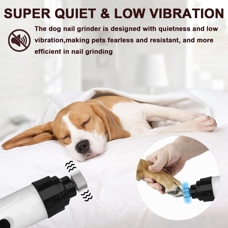 Dog Nail Grinder Upgraded,Professional 2-Speed Pet Nail Trimmer,Quiet and Low-Vibration Dog Nail Trimmers,and 3 Ports for Large,Medium,Small Pets with Hard or Thick Nail - PawsPlanet Australia