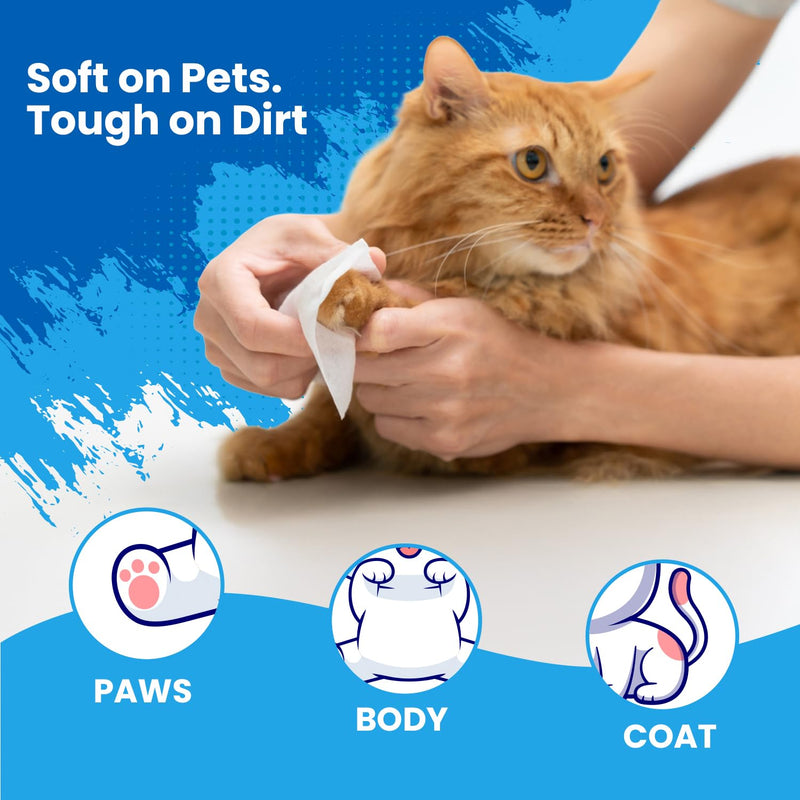 FPN Pet Cleaning Wipes – Unscented Bamboo Grooming Wipes for Dogs & Cats – No Alcohol or No Harsh Chemicals – Soft – 7x8 in (4 CT) 4 CT - PawsPlanet Australia