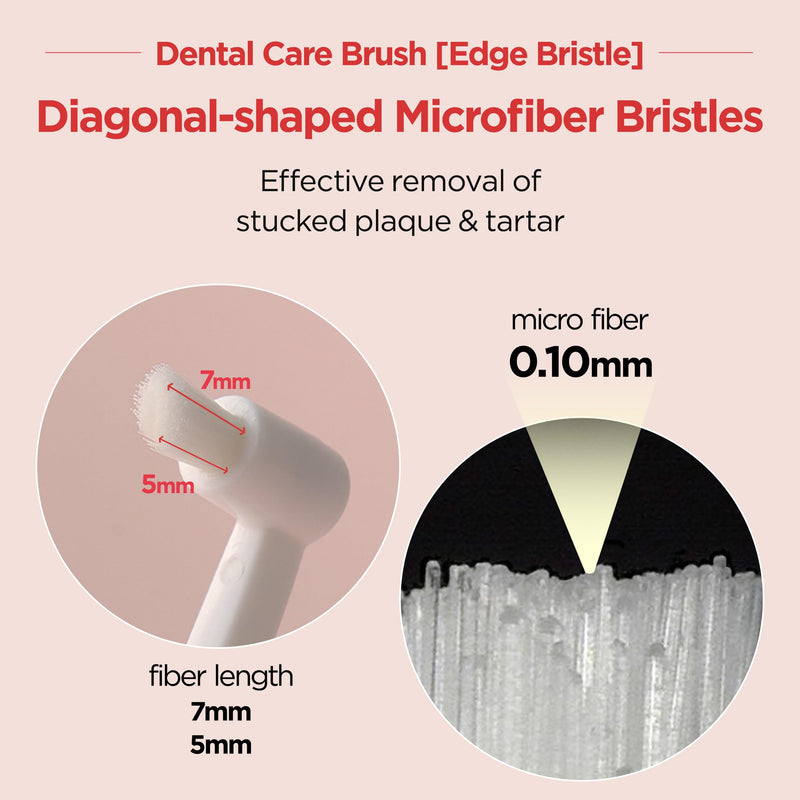 JAYU PET Dental Care Brush (Edge Bristles) 3ea - Micro Round Head Dog Toothbrush, Cat Toothbrush, Dental Care, Perfect for Kitten & Small Breed with End-tuft Diagonal-Shaped Bristle & Easy Grip Handle Edge Bristles 1 Count (Pack of 3)