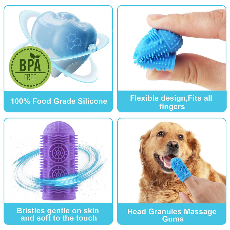 Dog Toothbrush Kit,Finger Toothbrush for Dogs,Toothbrush for Medium Large Dogs,Dog Teeth Cleaning Dental Care, ToothBrush Finger for bigger cats,Pet Toothbrush 4Pack - PawsPlanet Australia