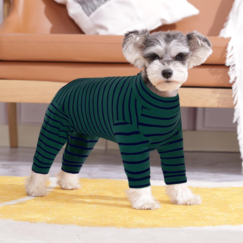 Kuoser Recovery Suit for Small Dogs After Surgery, Long Sleeve Dog Surgery Recovery Suit, Dog Onesie for Abdominal Wounds Skin Disease, Anti-Licking Pet Surgical Snugly Suit, Green S S (Back Length: 12.2'') - PawsPlanet Australia