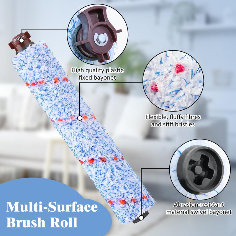 PINVNBY Crosswave Brush Replacement Parts and Filter for Bissell Crosswave 2328 1785 2306 1866 Vacuum 4 Brush Rolls and 2 Vacuum Filter 7 PCS