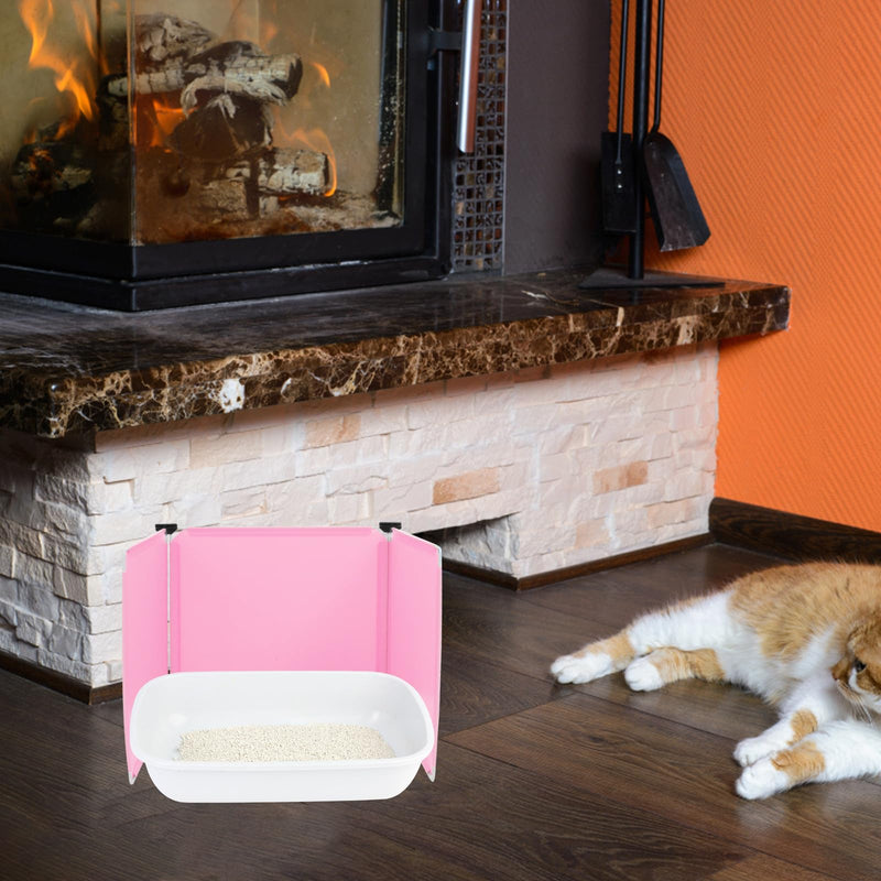 OUNONA Urine Protector Easy to Clean and Install for Cat Litter Boxes 3 Pieces Made of PP Plastic with Embossing and Black Clips for Households with Multiple Litter Boxes