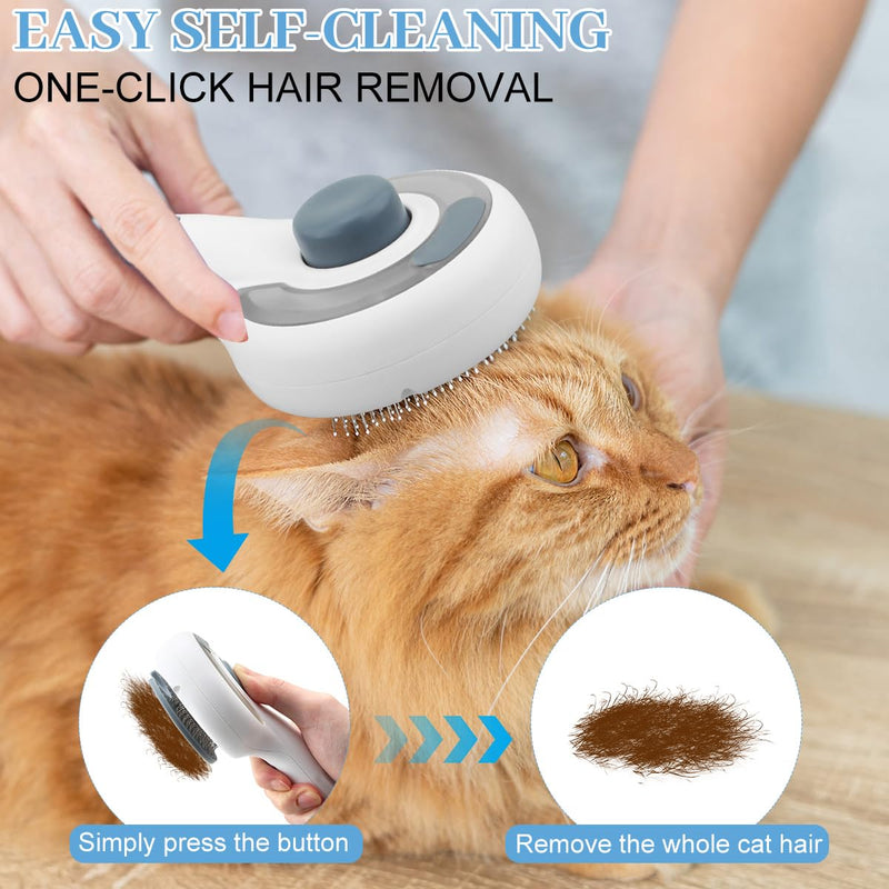 Pet Steam Brush for Dog & Cat, Steam Grooming Comb with Spray, Rechargeable Defur Tool, Steam for Shedding Hair Clean Hair Removal Comb Pet Grooming Kit (Steam Brush Kit) Steam Brush Kit - PawsPlanet Australia