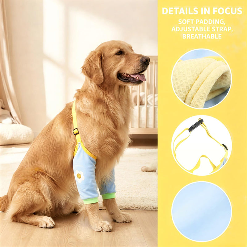 Dog Sleeve, Dog Elbow Protection, Elbow Support with Adjustable Buckle, Elbow Protection for Medium and Large Dogs, Protection of Your Dog's Elbow Joints, Elbow Pads, Blue