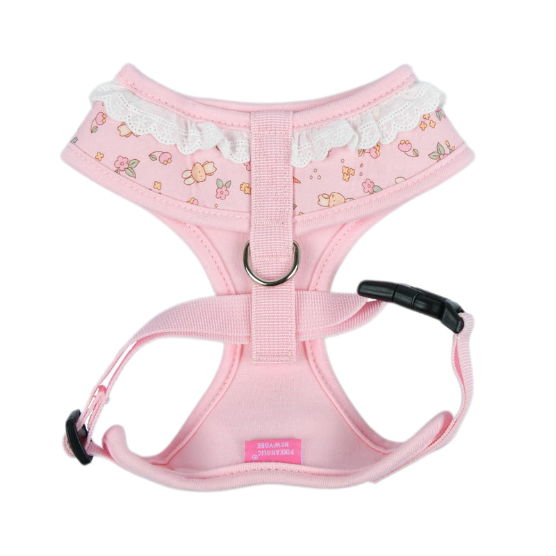 Pinkaholic New York Amara Dog Harness (Over-The-Head) Flower Pattern Fashionable Cute Spring Summer Harness for Small Dogs, Light Pink, Large - PawsPlanet Australia
