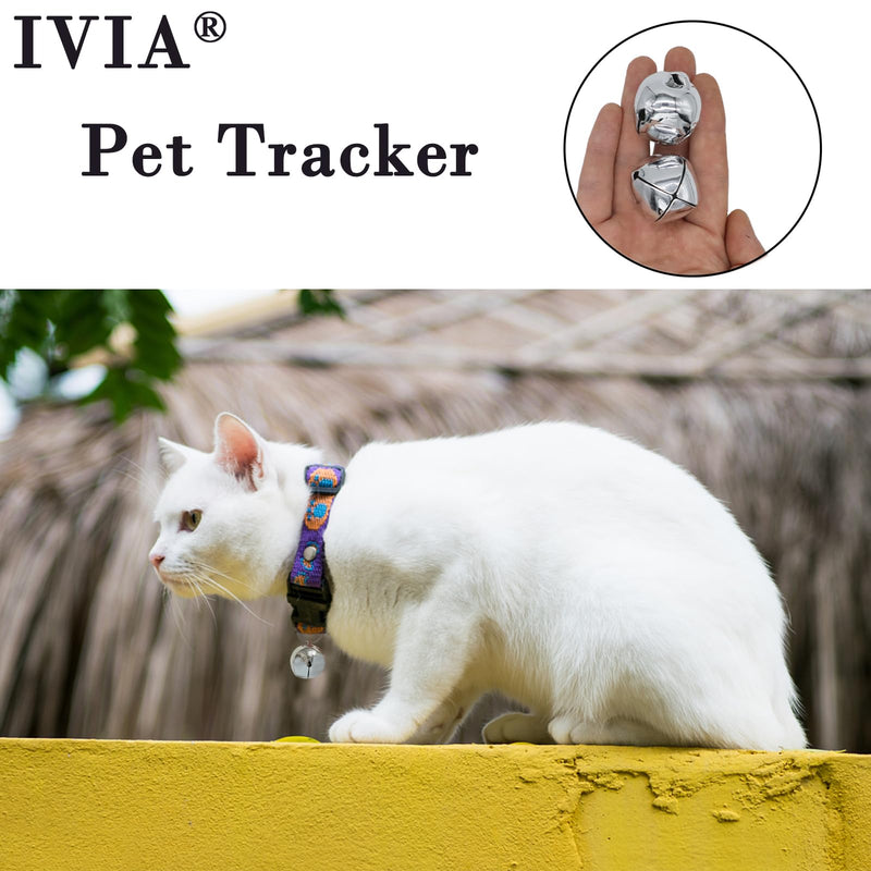 Large Dog Bells, Collar Loud Bells, Pet Tracker & Training, Handmade Metal(Silver) Silver - PawsPlanet Australia