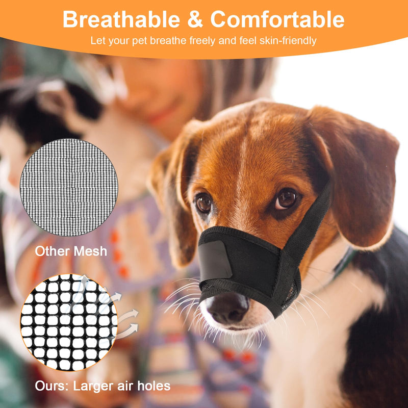 Mesh Dog Muzzles for Small Dogs Breathable Nylon Muzzle for Small Medium Sized and Short Snout Dogs Puppy Muzzle Prevents Biting Adjustable Dog Mouth Cover (S) S - PawsPlanet Australia