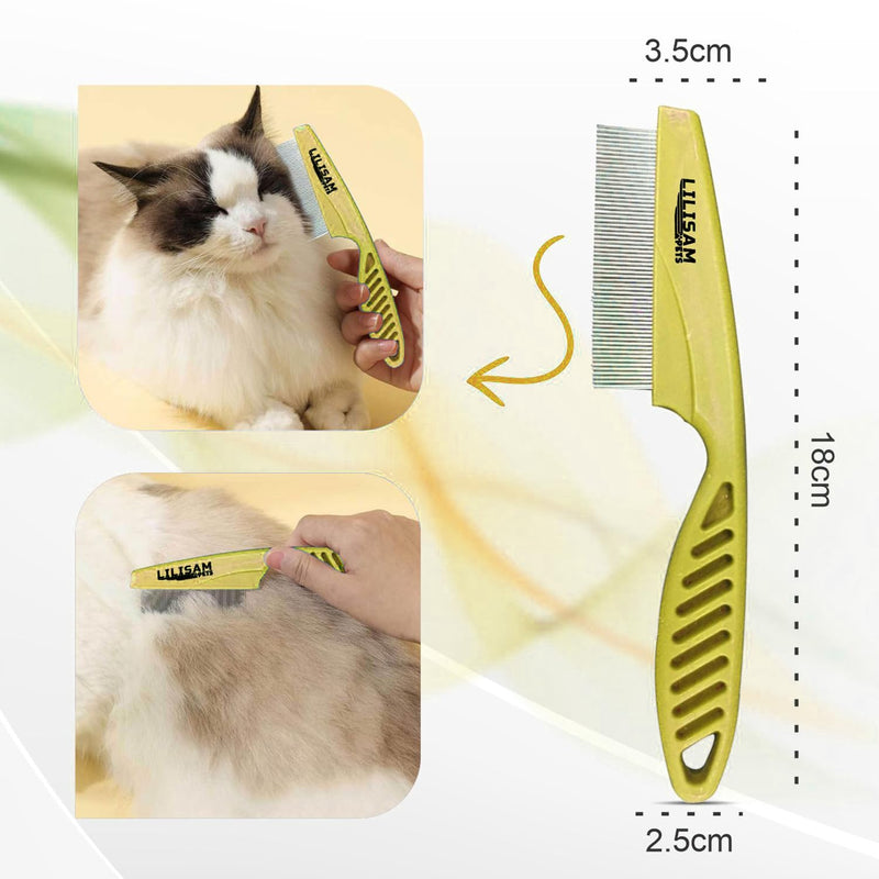 Pet Self Cleaning Slicker Brush and Grooming Comb - Gently Removes Loose Hair, Tangles, and Dirt - Skin Friendly Deshedding Grooming Tool for Hair Dogs & Cats - Pet Supplies Accessories (Yellow) Yellow - PawsPlanet Australia