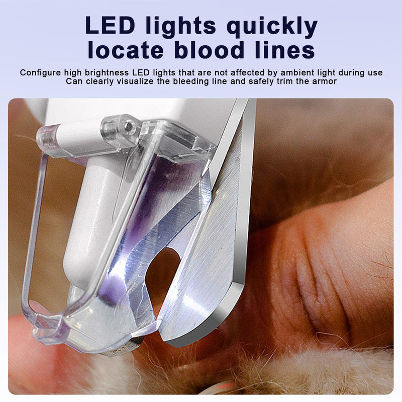 2-in-1 Dog Nail Trimmer & Grinder - 2 LED Lights, Ultra-Quiet, USB Rechargeable, Multiple Grinding Methods & Splash Guard, Nail Clippers for Small/Medium/Large Dogs & Cats (White) White - PawsPlanet Australia
