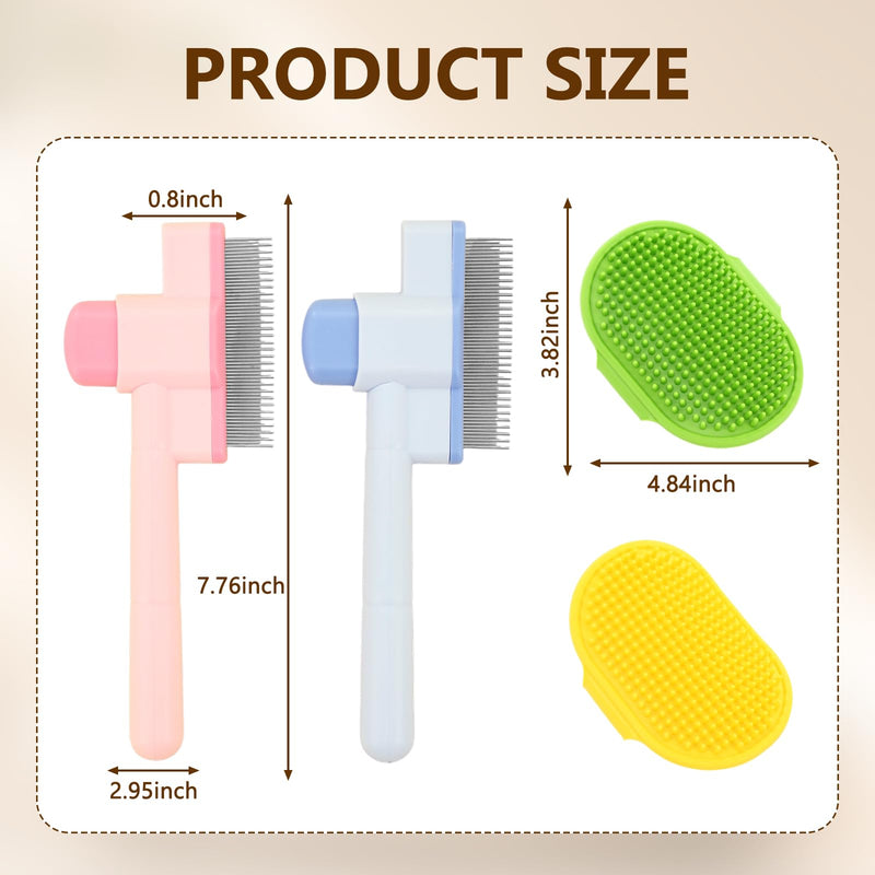 Cat Comb, Cat Grooming Brush, Self-Cleaning Flea Comb, Multi-Functional Pet Comb,Suitable for Pet Massage, Cleaning And Hair Removal - PawsPlanet Australia