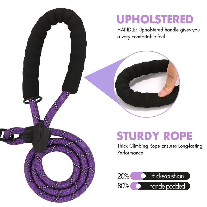 BAOBOTE Double Dog Leash,Dual Dog Leash with Shock Absorbing Bungee Reflective for Two Dogs 360 Swivel No Tangle (Purple) Purple - PawsPlanet Australia