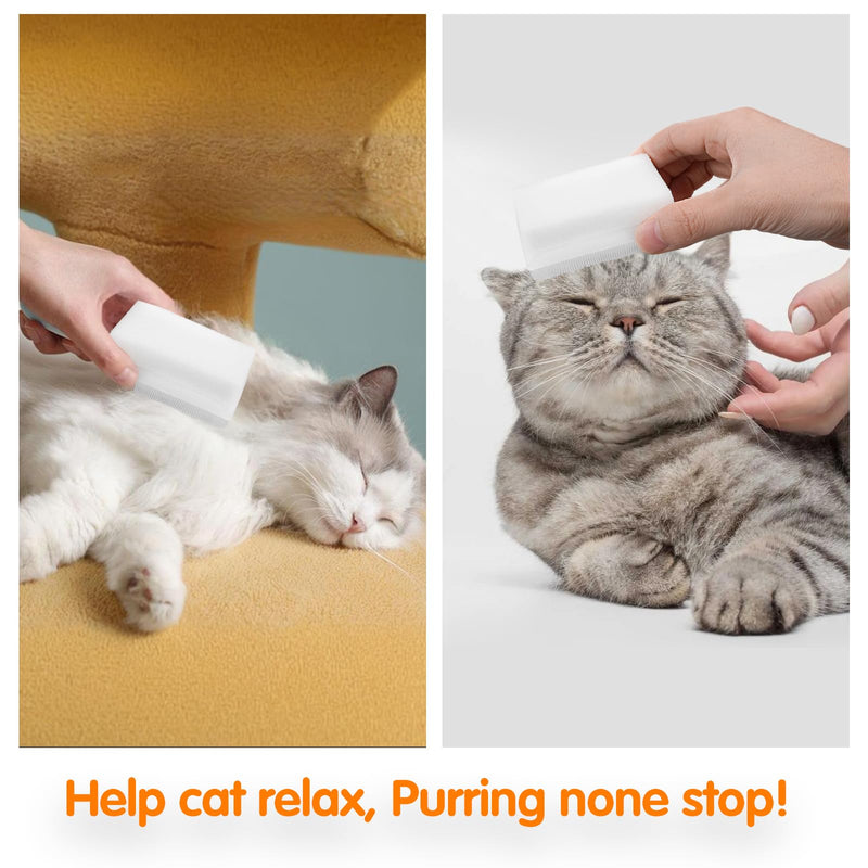 Soft Cat Brush for Grooming, 2Pcs Gentle Cat Tongue Brushes 2 in 1 Brush Sponge with 1300 Barbed Serrations White Brushes for Sensitive Cats Lightweight for Daily Grooming Enhancing Bonding - PawsPlanet Australia