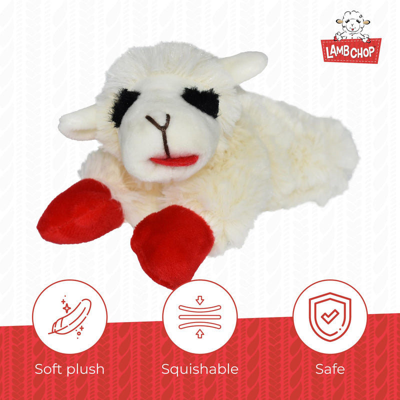 Multipet INTERNATIONAL 843140 Lambchop Plush Squeak Toy Mini for Pets, 6-Inch, White, small 6" - PawsPlanet Australia