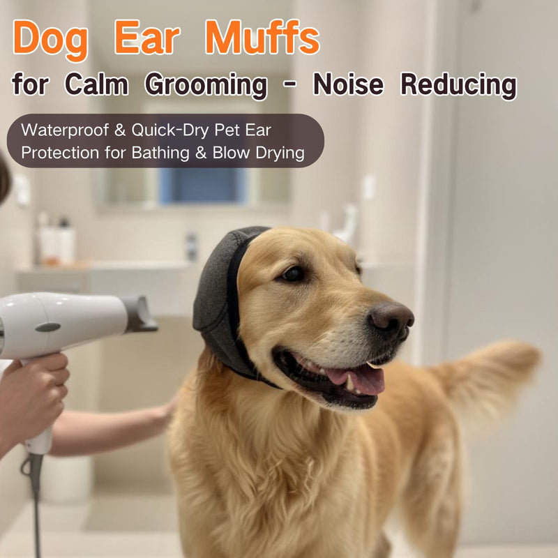 Dog Bath Earmuffs, Waterproof Swimming Ear Protection Cover with Noise Reduction, Breathable & Adjustable Dog Ear Protection Against Dirt, Insects (Teal M) teal