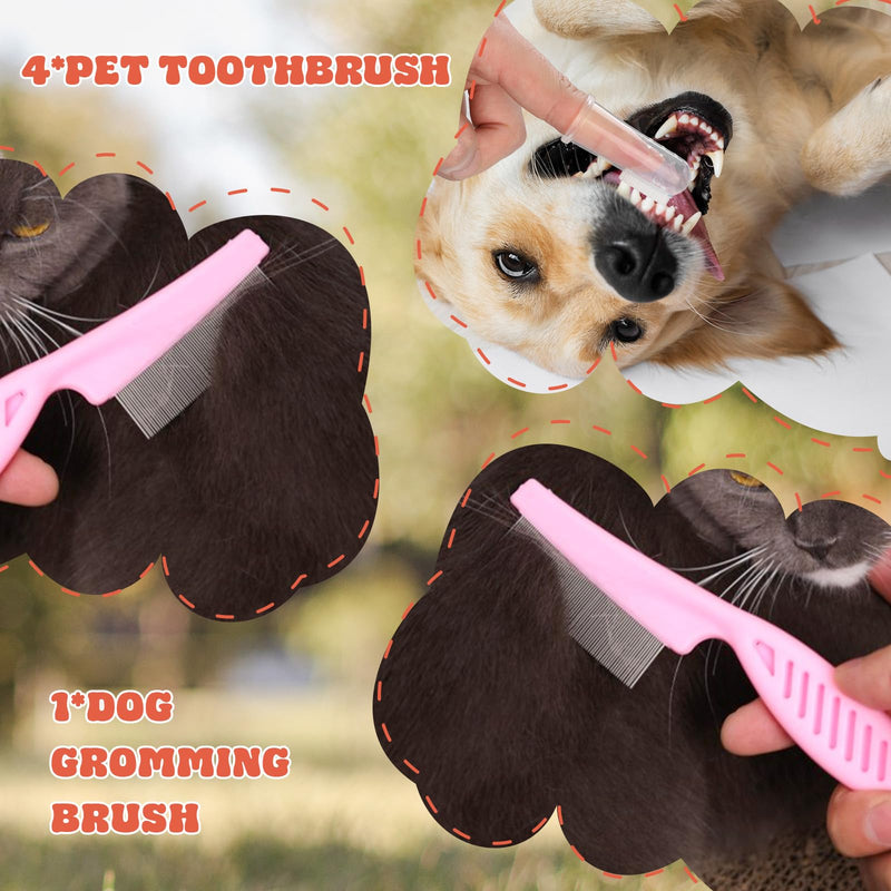 Pet Grooming Kit 10PCS Dog Brushes with Slicker Brush, Massage Bath Brush, Silicone Finger Tooth Brushes, Pet Nail Clipper and Grooming Comb for All Size Dogs Rabbit Cat Guinea Pig Chinchilla Ferret - PawsPlanet Australia