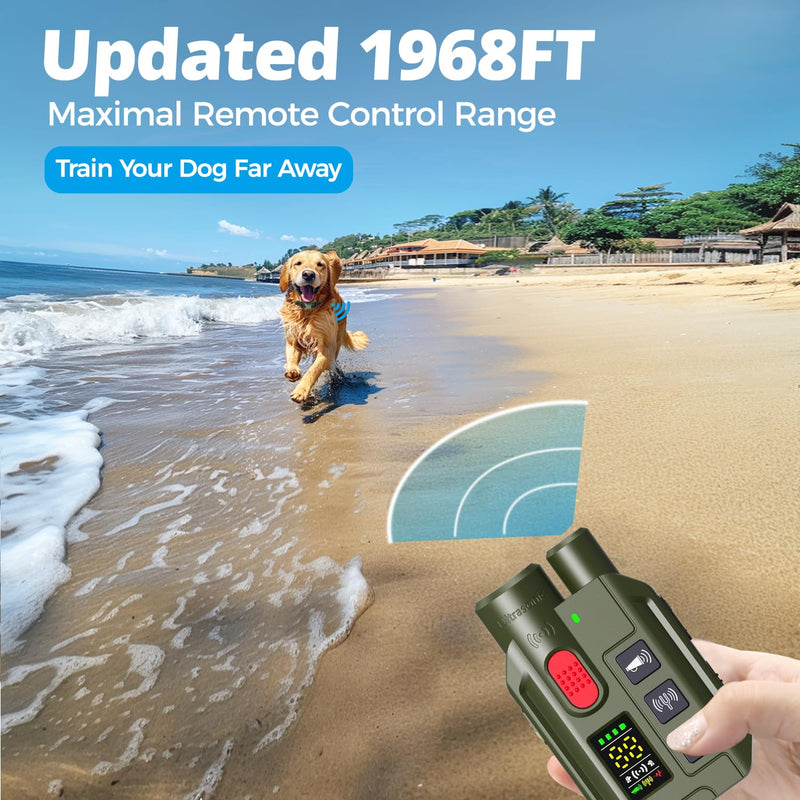 Dogs Training Collar 1968FT Dog Training Collar with Remote, IP67 Waterproof Rechargeable Collar with 4 Training Modes (Beep&Vibration but Fully Safe for Pets) for Small Medium Large Dogs - PawsPlanet Australia