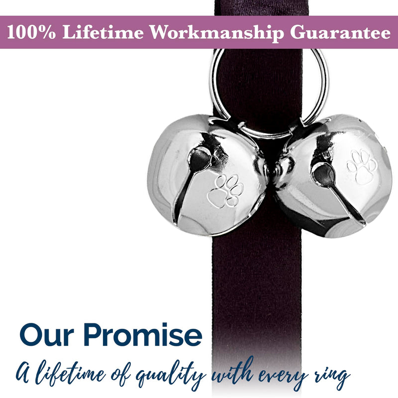 Dog Door Bells for Potty Training, Quick & Easy Puppy Potty Training Method Included, Handcrafted in USA with Loud, Paw-Safe Bells, Midnight Black - PawsPlanet Australia