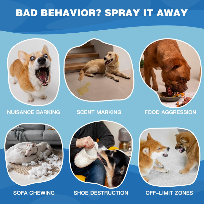 Corrector Spray Dog Trainer - 80ml Professional Dog Corrector Spray for Stops Barking, Jumping, Aggression & Unwanted Behaviors, Safe, Humane & Effective