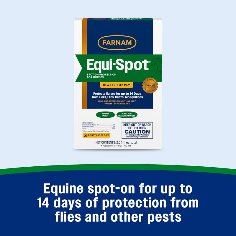 Farnam Equi-Spot Spot On Protection for Horses, 12-Week Supply with 6 Applications 12 week supply - PawsPlanet Australia
