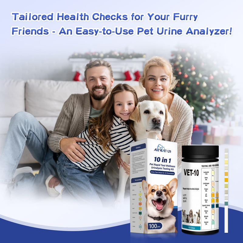 10-Parameter Urine Test Strips for Cat & Dog 10 in 1 UTI Test Kit Pets Rapid Diabetes Urinalysis Testing 100 Counts, 1 Pack 1 Count (Pack of 100) - PawsPlanet Australia