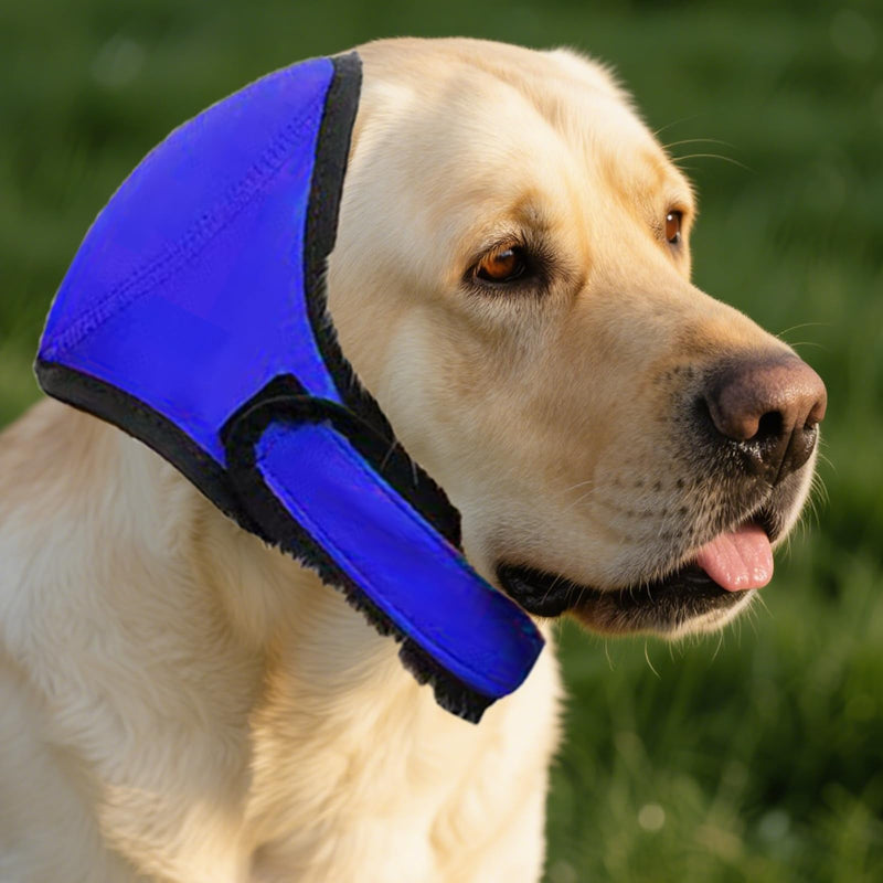 Happy Hoodie for Dogs, Dog Ear Defenders, Blue Dog Ear Protectors for Noise Relief, Calming Pet Ear Covers for, Fireworks, Grooming, Bathing, Swimming, Vet Visits, Travel