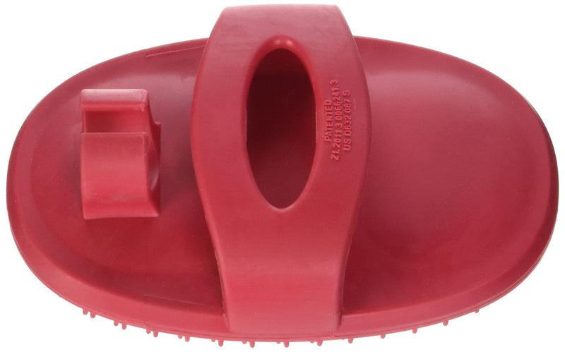 Le Salon Essentials Rubber Grooming Brush with Loop Handle Red - PawsPlanet Australia