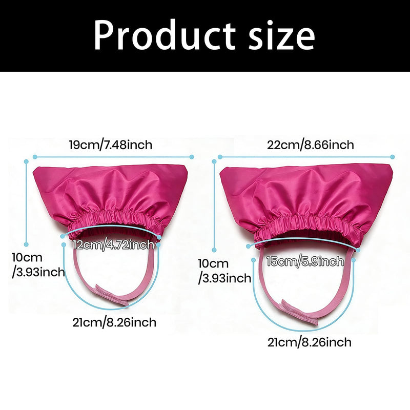 Soft, comfortable cat ear protectors for swimming and grooming, waterproof fabric, bathing hat, shower cap, head covering, waterproof cat head cover, gold, size S