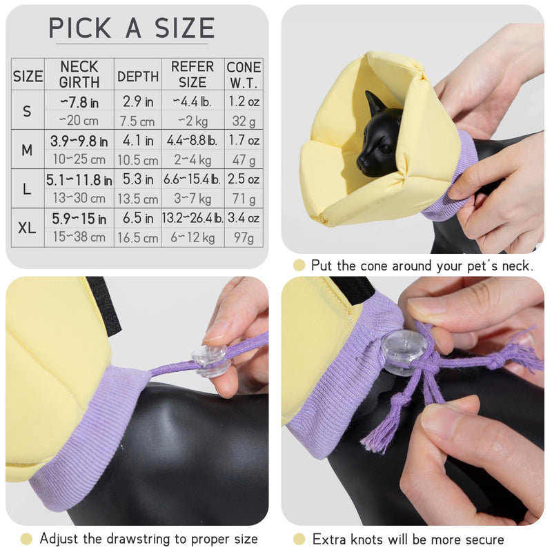 Cat Cones to Stop Licking, Lightweight Adjustable Dog Cone Alternative After Surgery, Soft Cone for Cats Small Medium Dogs Puppy Rabbits Elizabethan Collar, Gray, M M(Neck: 3.9"-9.8") - PawsPlanet Australia
